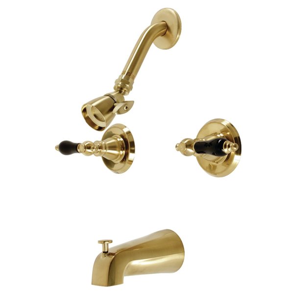 Kingston Brass Two-Handle Tub and Shower Faucet, Brushed Brass KB247AKL
